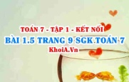 Bài 1.5 trang 9 SGK Toán 7 tập 1 Kết nối tri thức
